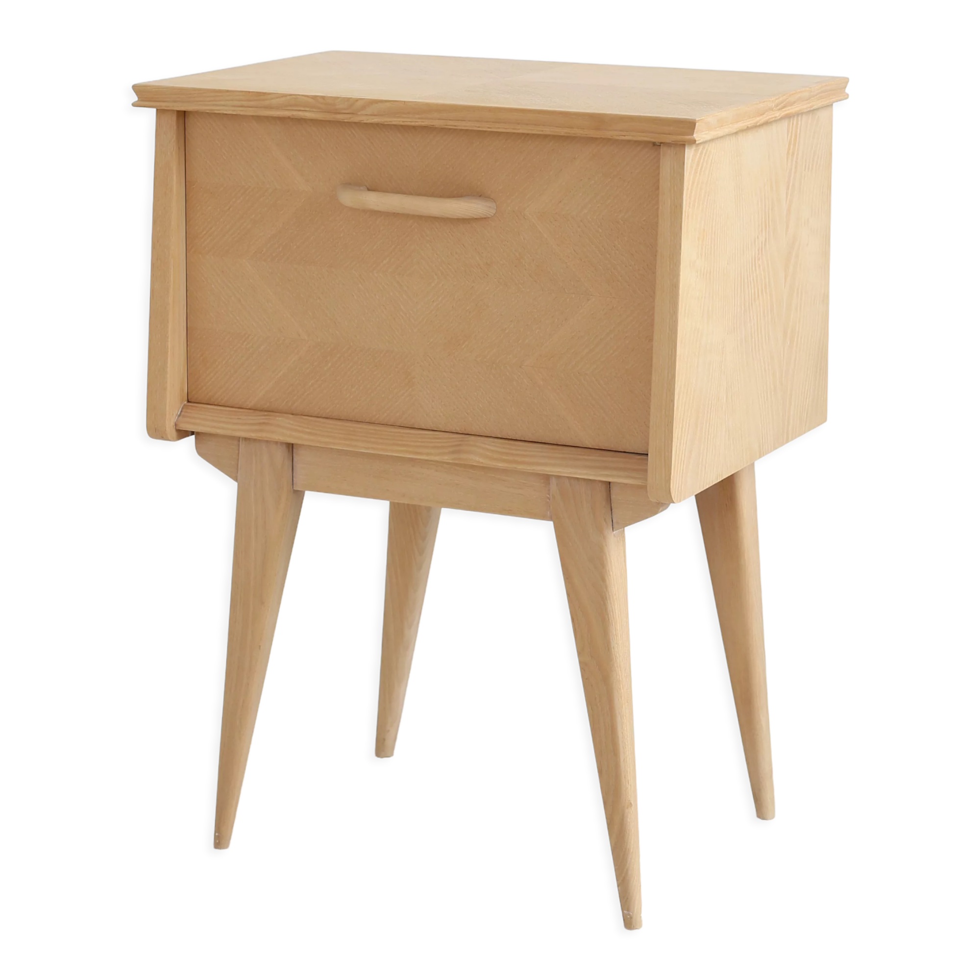 Restored solid wood bedside table