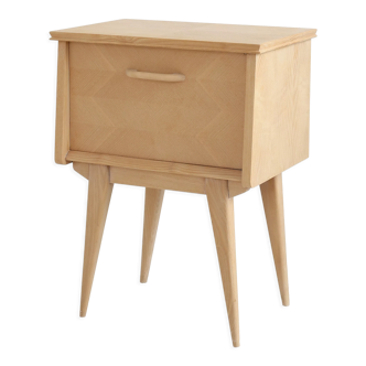 Restored solid wood bedside table