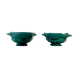 Pair of enamelled ceramic Vallauris cups