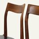 Set of 4 vintage teak and black faux leather chairs – 1960s