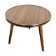 Guéridon petite table basse ronde brune vintage tripode porte plante