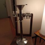 chrome standing ashtray with glass holder 1930 design by Boris Lacroix