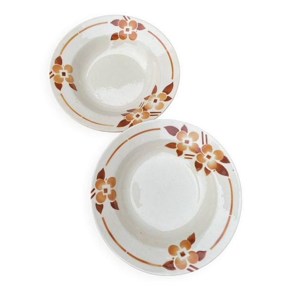 2 assiettes faïence française