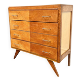 Vintage chest of drawers with compass feet