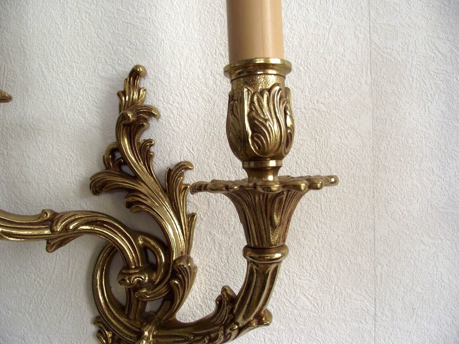 Pair of bronze double wall lights