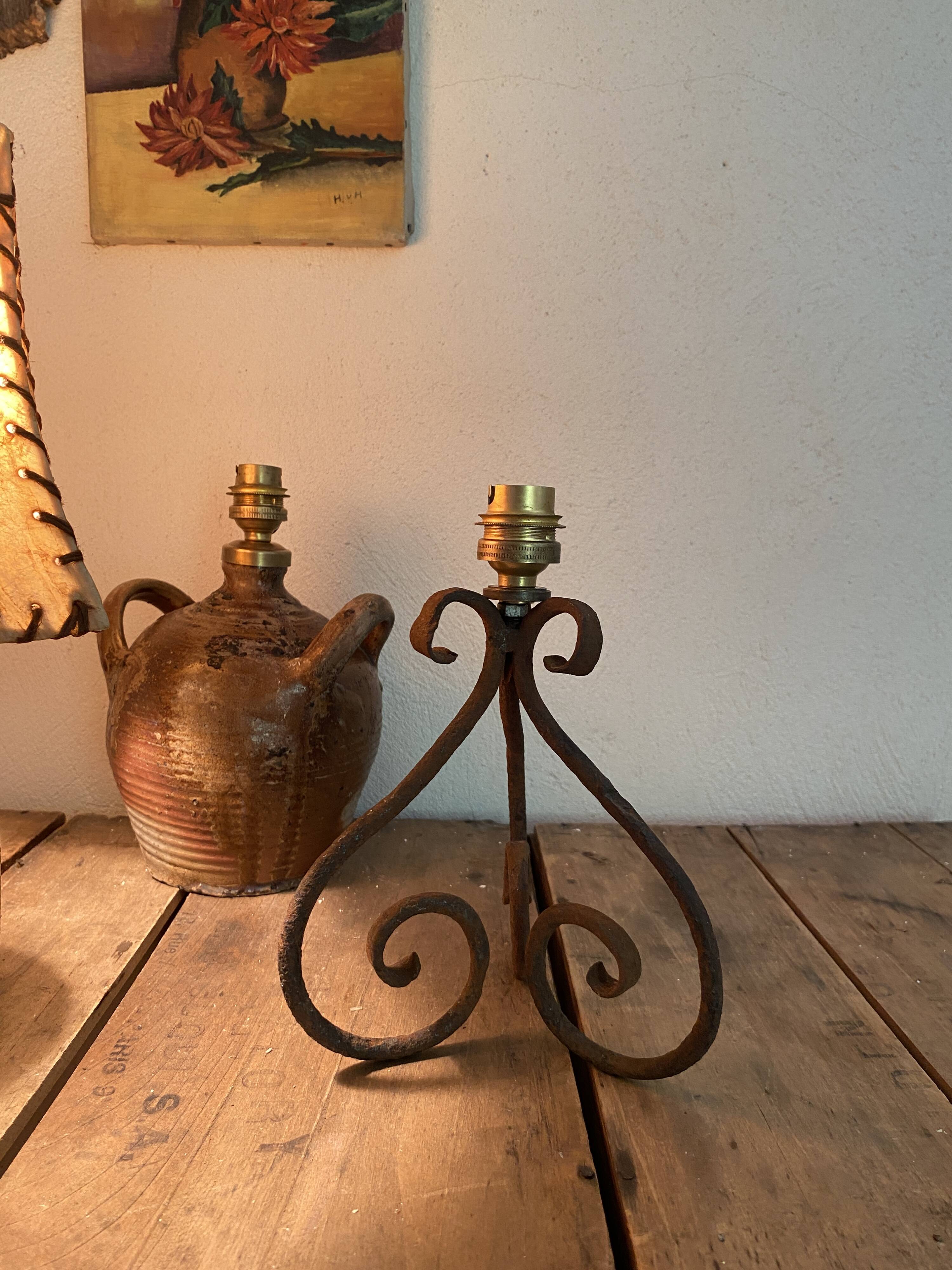 Stoneware lamp with its new 2M fabric cable