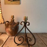 Stoneware lamp with its new 2M fabric cable