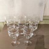 Set of 9 crystal glasses from the Napoleon III period