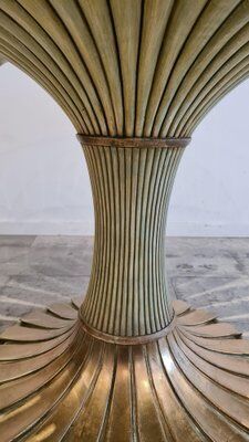 Round carved wooden dining table, Italy