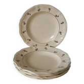 Lot de 6 assiettes creuses Digoin Sarreguemines modèle Arromanches 1950