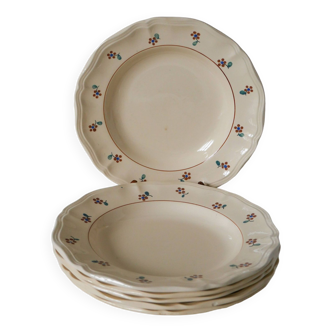 Set of 6 Digoin Sarreguemines soup plates, Arromanches model 1950