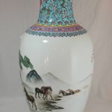 Large Chinese famille rose porcelain vase China 20th century
