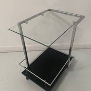 20th century chrome metal rolling serving table