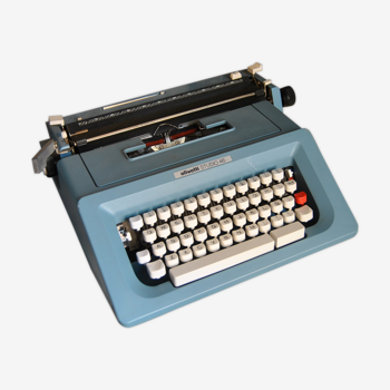 Blue typewriter Ollivetti Studiu 46 years 70