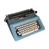 Blue typewriter Ollivetti Studiu 46 years 70