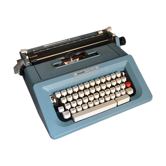 Blue typewriter Ollivetti Studiu 46 years 70