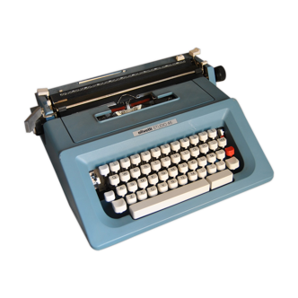 Blue typewriter Ollivetti Studiu 46 years 70