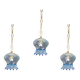 Set of 3 Murano blue glass pendant lights