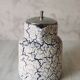 Cracked and enamelled ceramic teapot