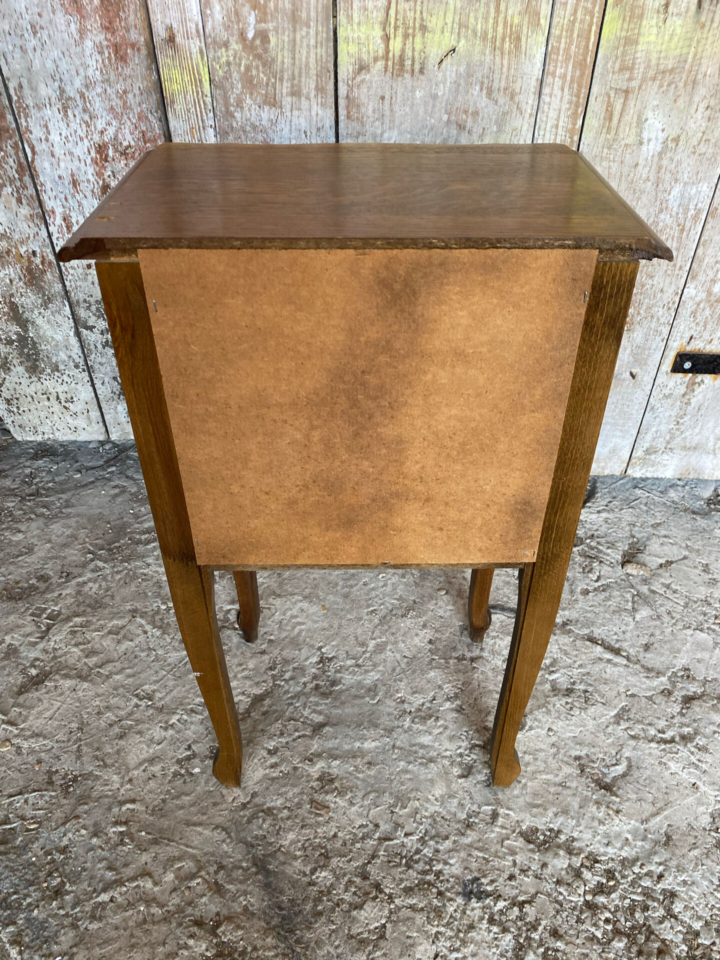 Antique nightstand louis xv style wood drawer + vintage case #e2