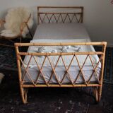 Vintage rattan bed 1 person