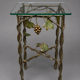 Table art nouveau. Fer forgé, verre.