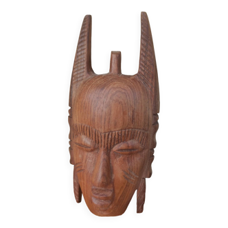 African wooden mask made of iroko wood