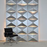 Aluminium modular wall mounted light panels 1960s