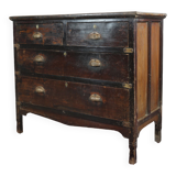 Commode Indienne 4 tiroirs patinée noir