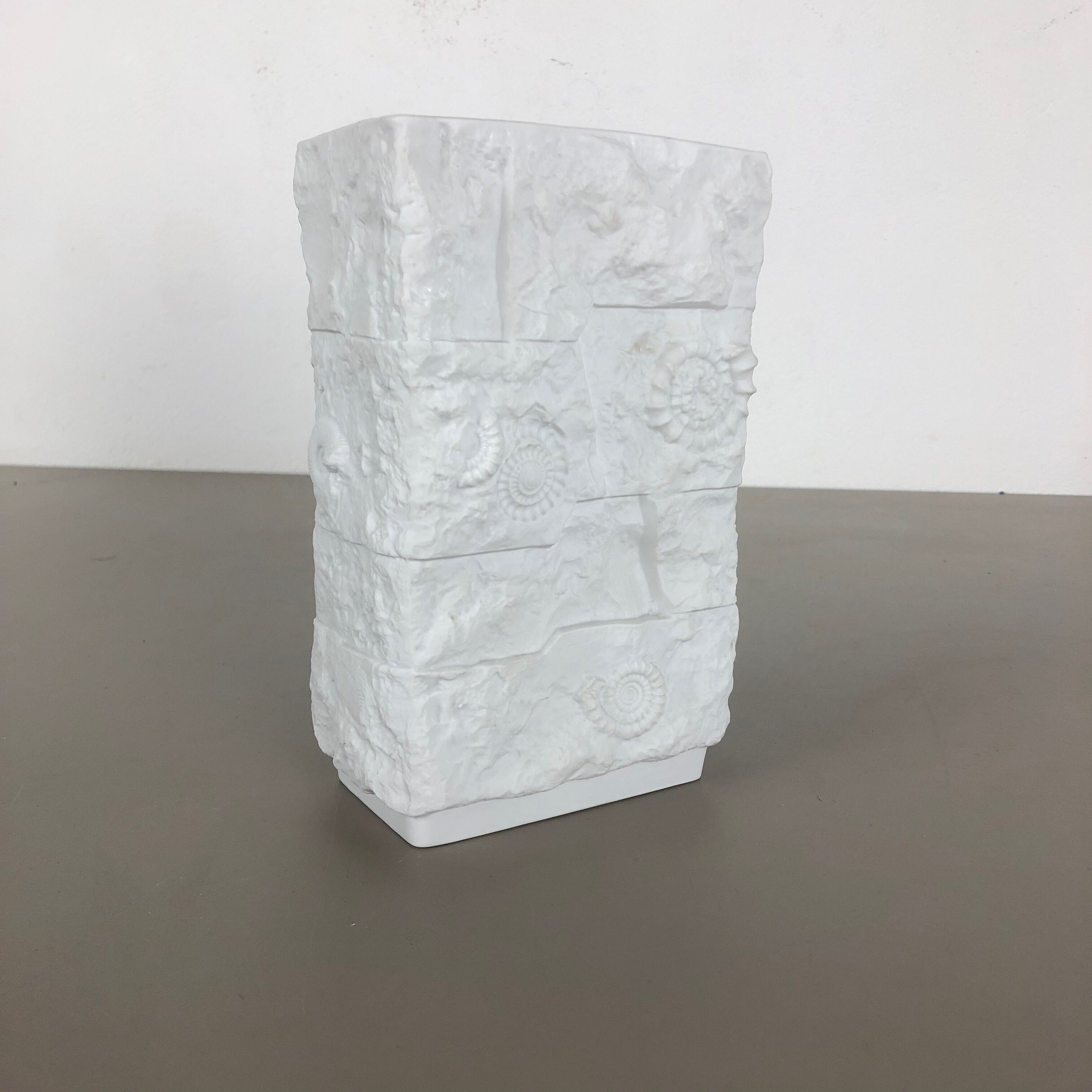 1970s OP Art biscuit porcelain german vase made by  AK Kaiser, Germany