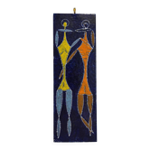 Plaque en métal émaillée moderniste mid-century (1950)
