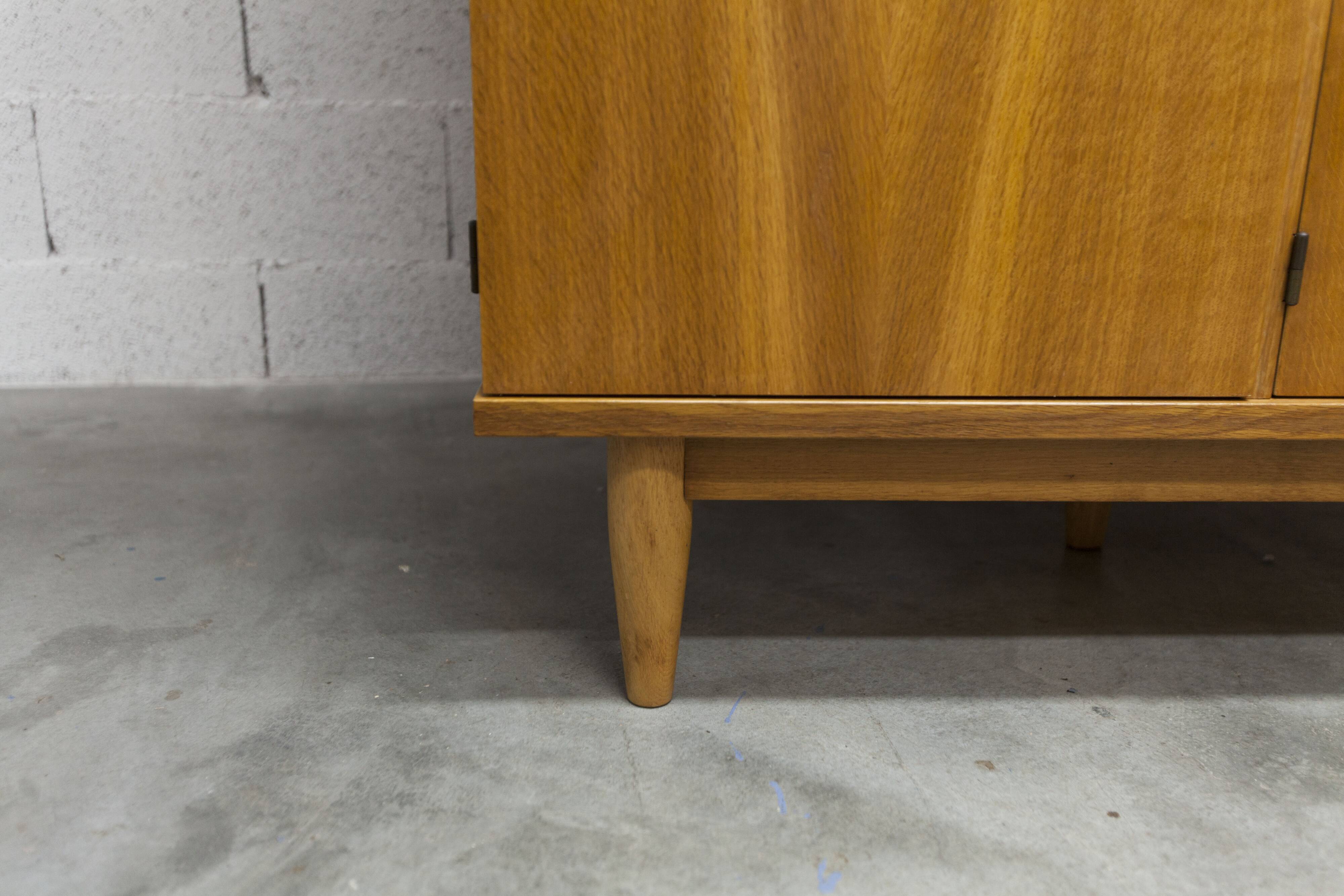 Scandinavian 3-door wardrobe in blond teak