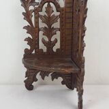 Carved wooden corner shelf