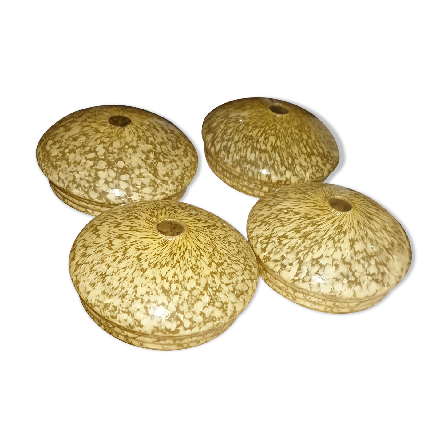 4 Speckled glasses for vintage bauhaus suspension
