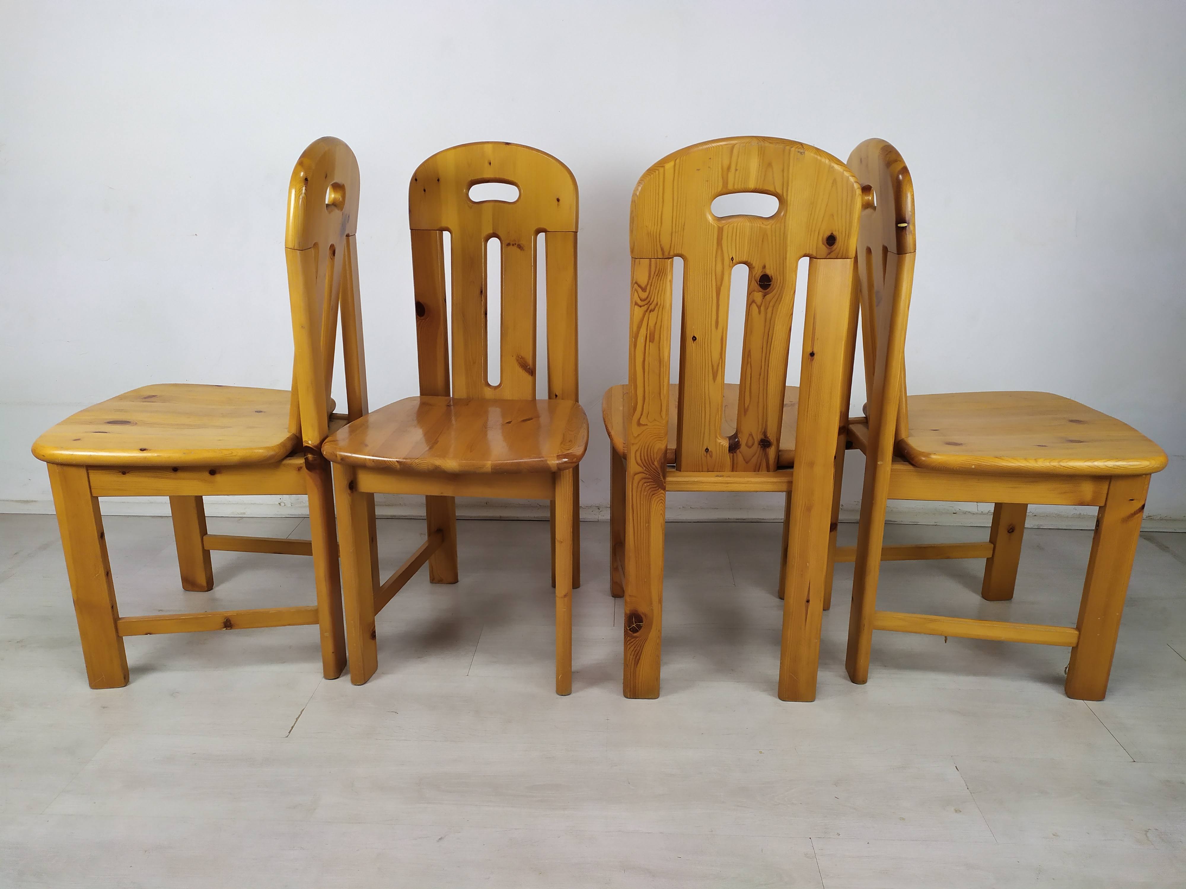 4 vintage pine chairs mountain shawl