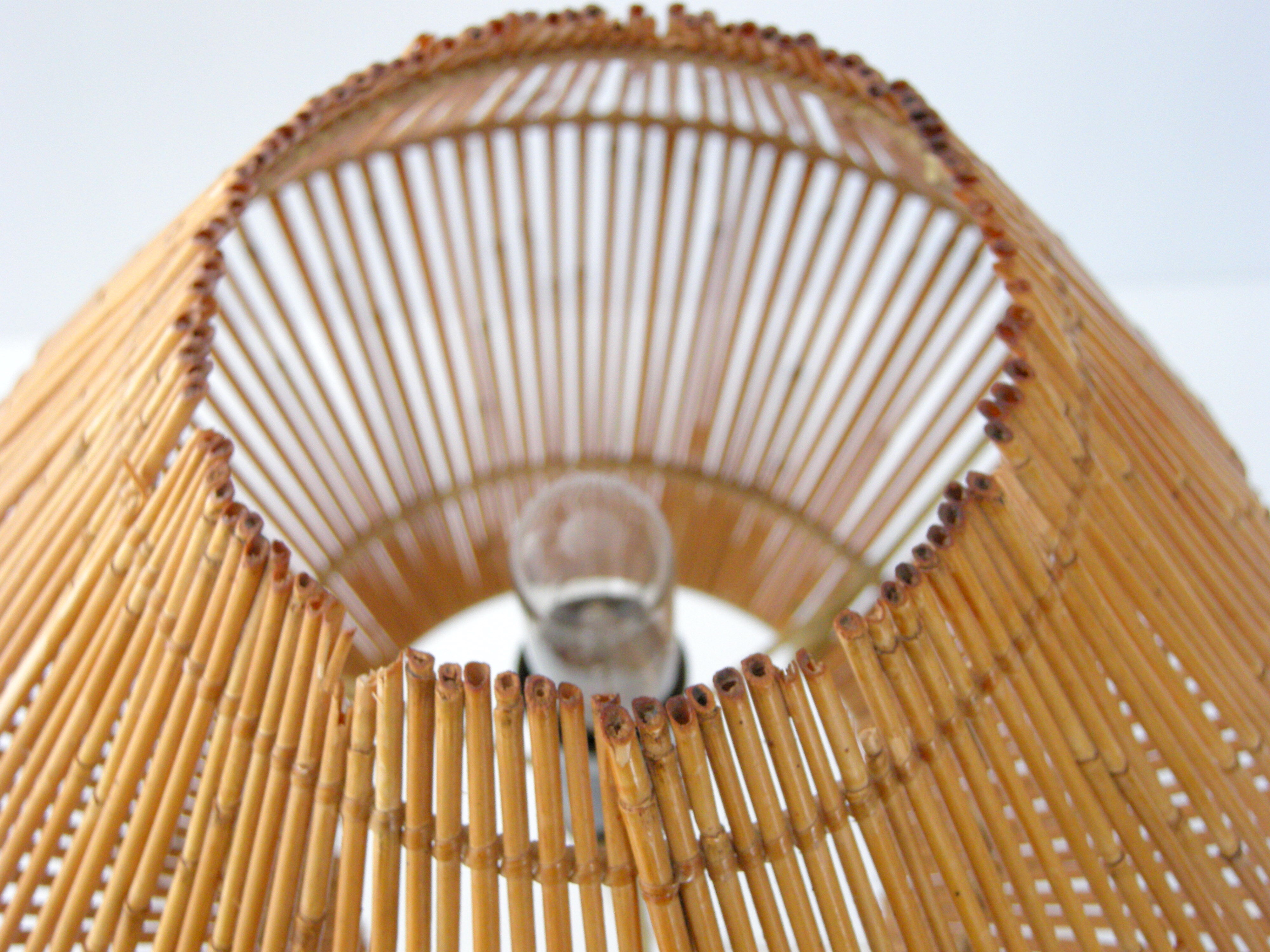 Three-year rattan lamp 1950 vintage