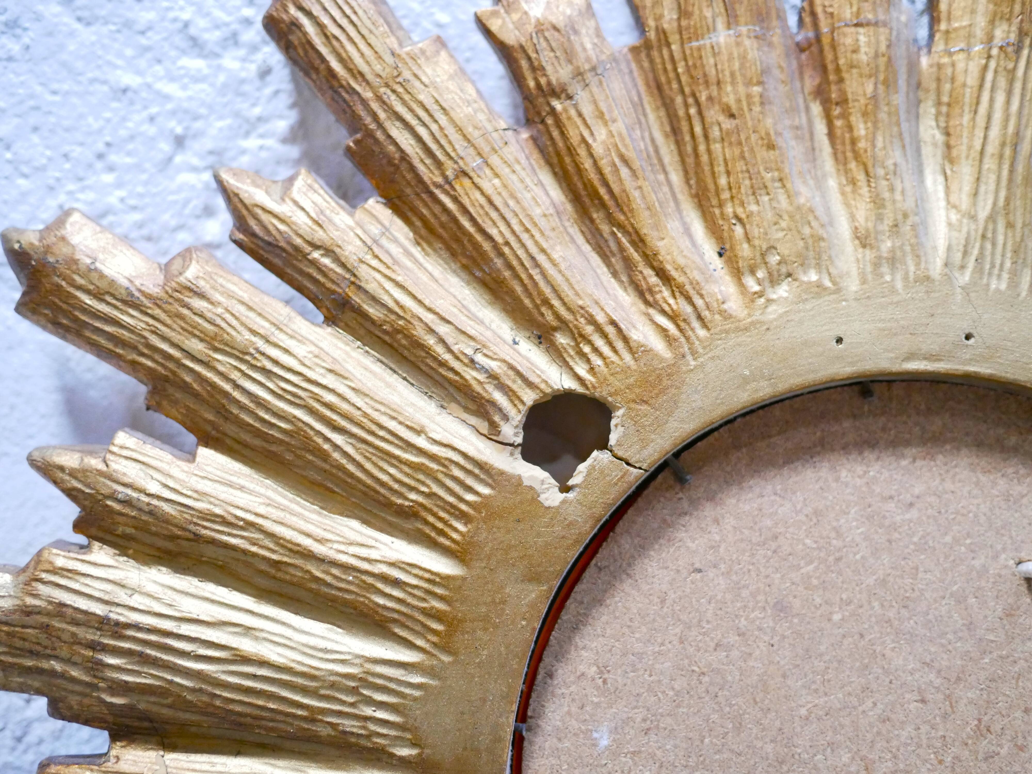 Vintage witch's eye sun mirror 53cm x 53cm