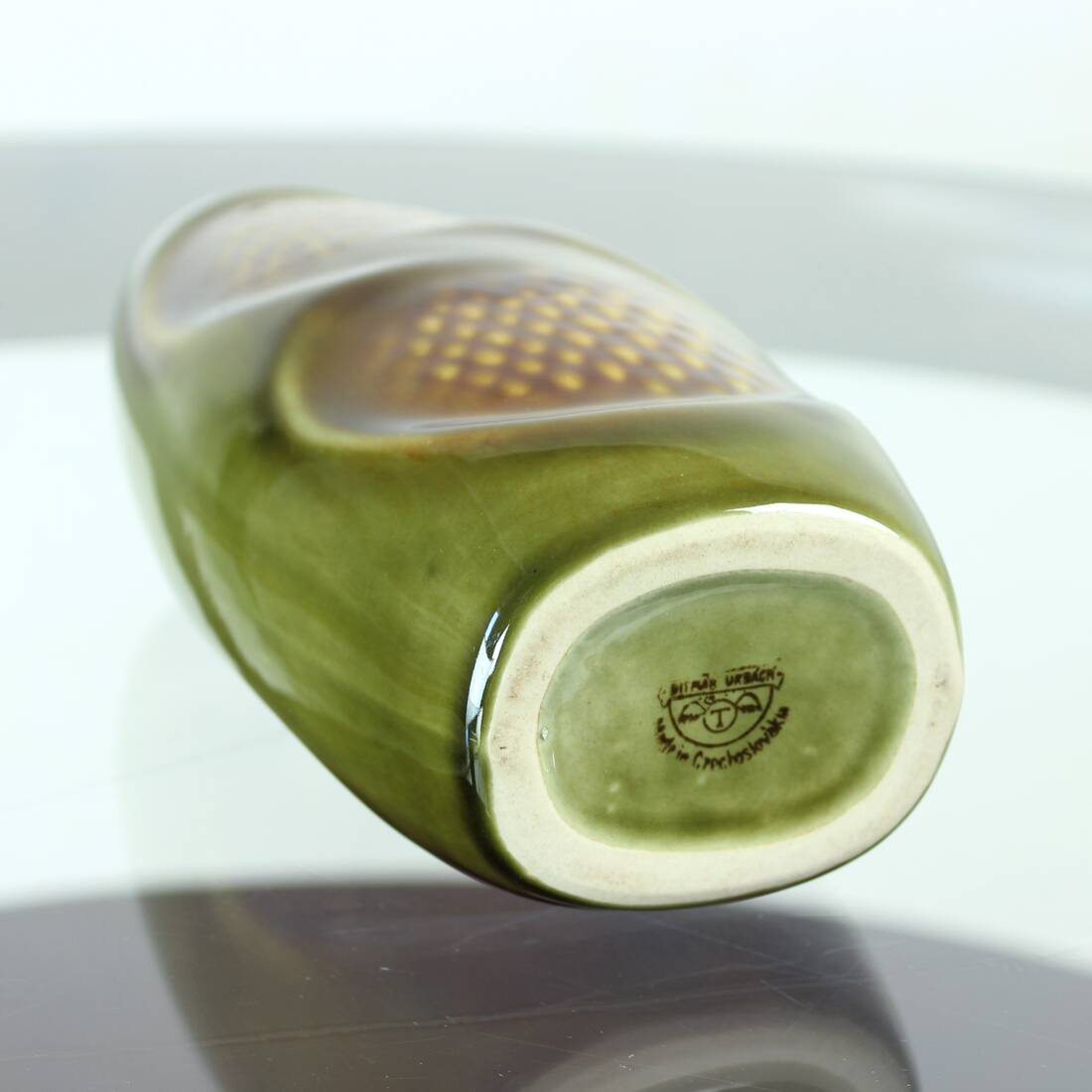 Vase en Céramique Verte 1960 par Ditmar Urbach