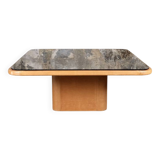 De Sede DS-47 coffee table in cognac leather and mirrored top, Switzerland, 1970s