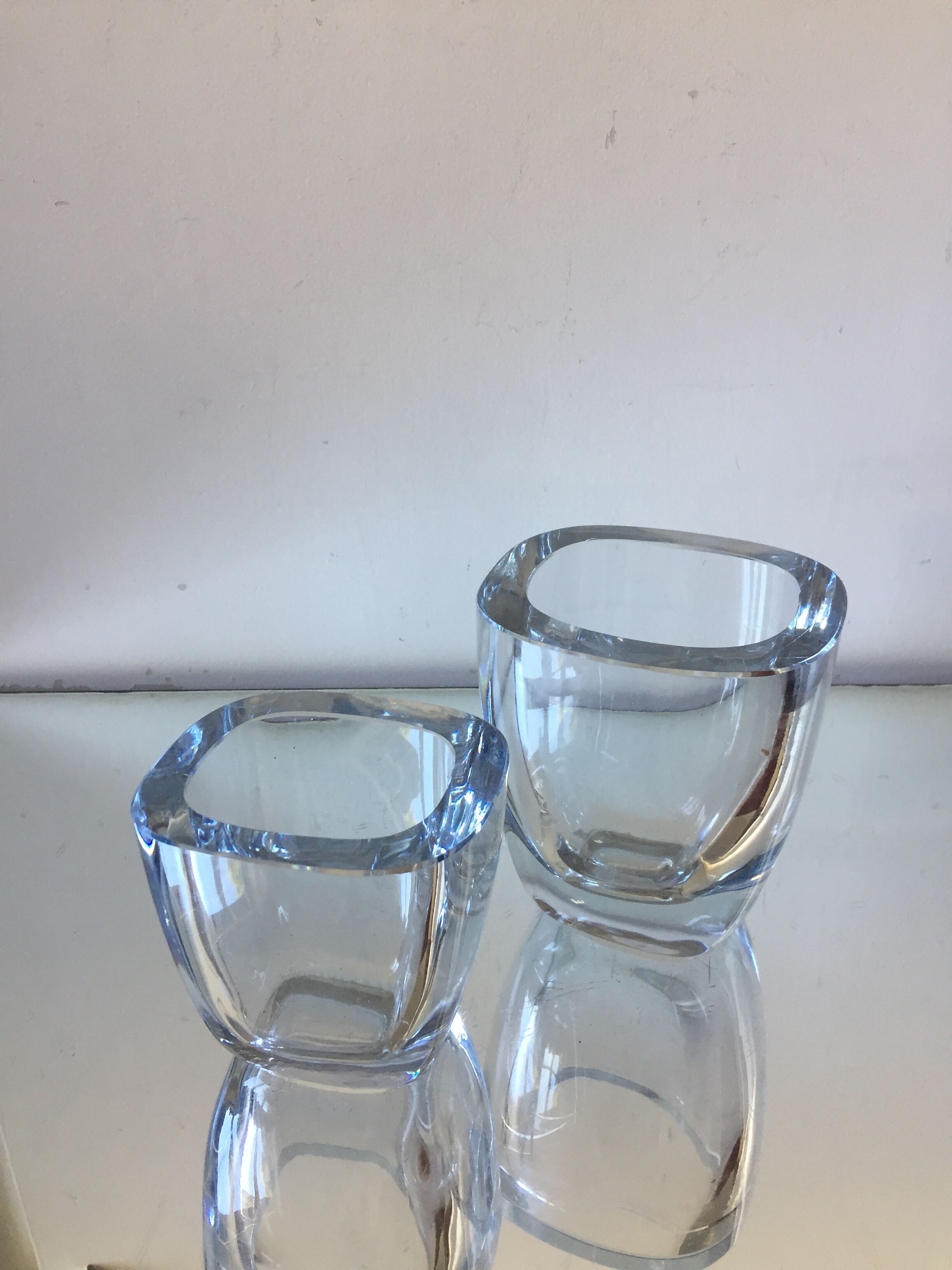 Pair of Strombergshyttan crystal  ases