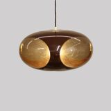 Space age bug eye ufo lamp *** Massive Belgium *** chocolat brown colour **