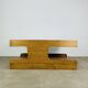 Brutalist coffee table made of solid wood from the 1970s.
