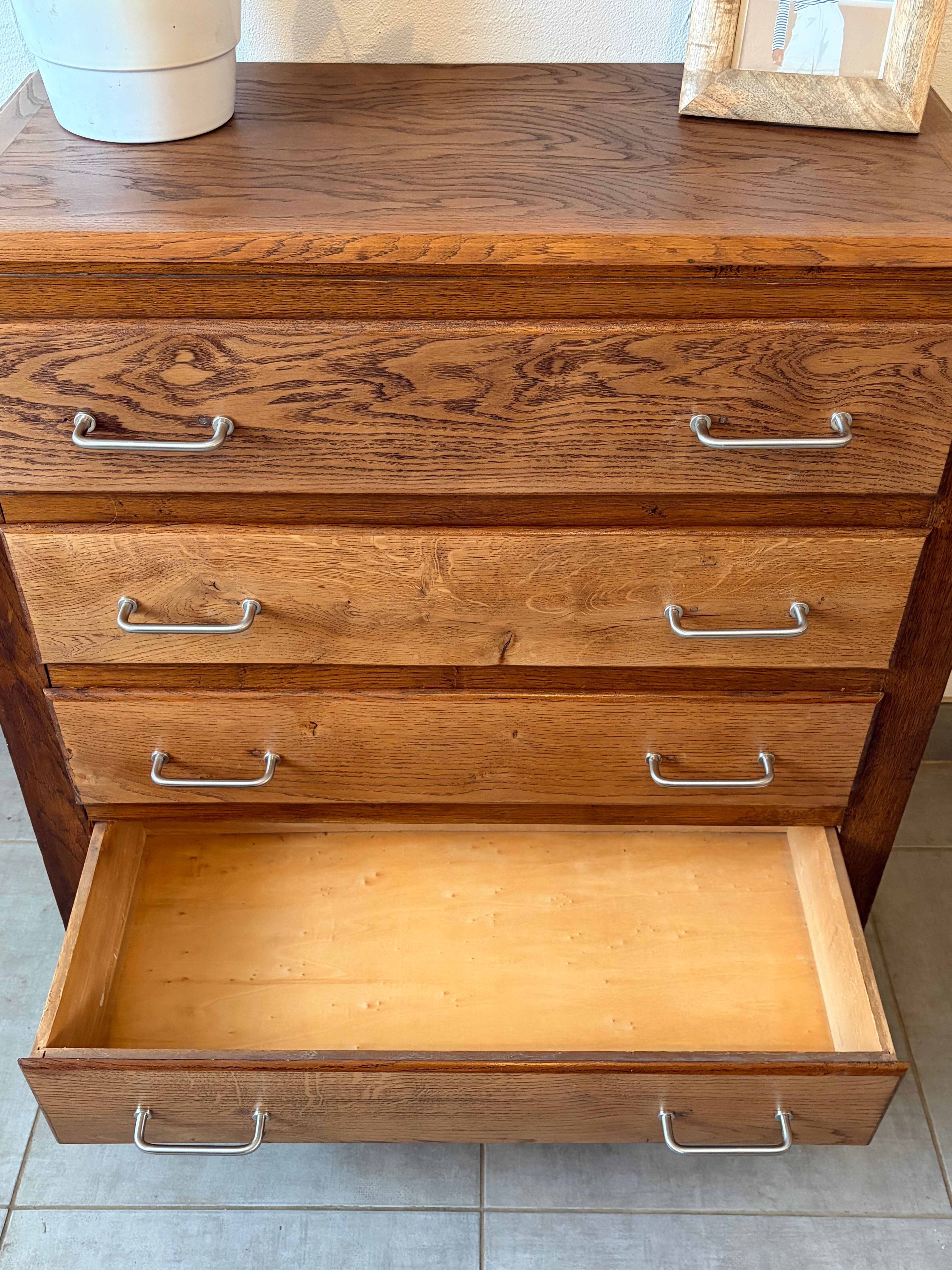 Commode vintage chene foncé