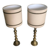 Pair of lamps with old brass base