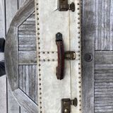 Vintale white leather suitcase