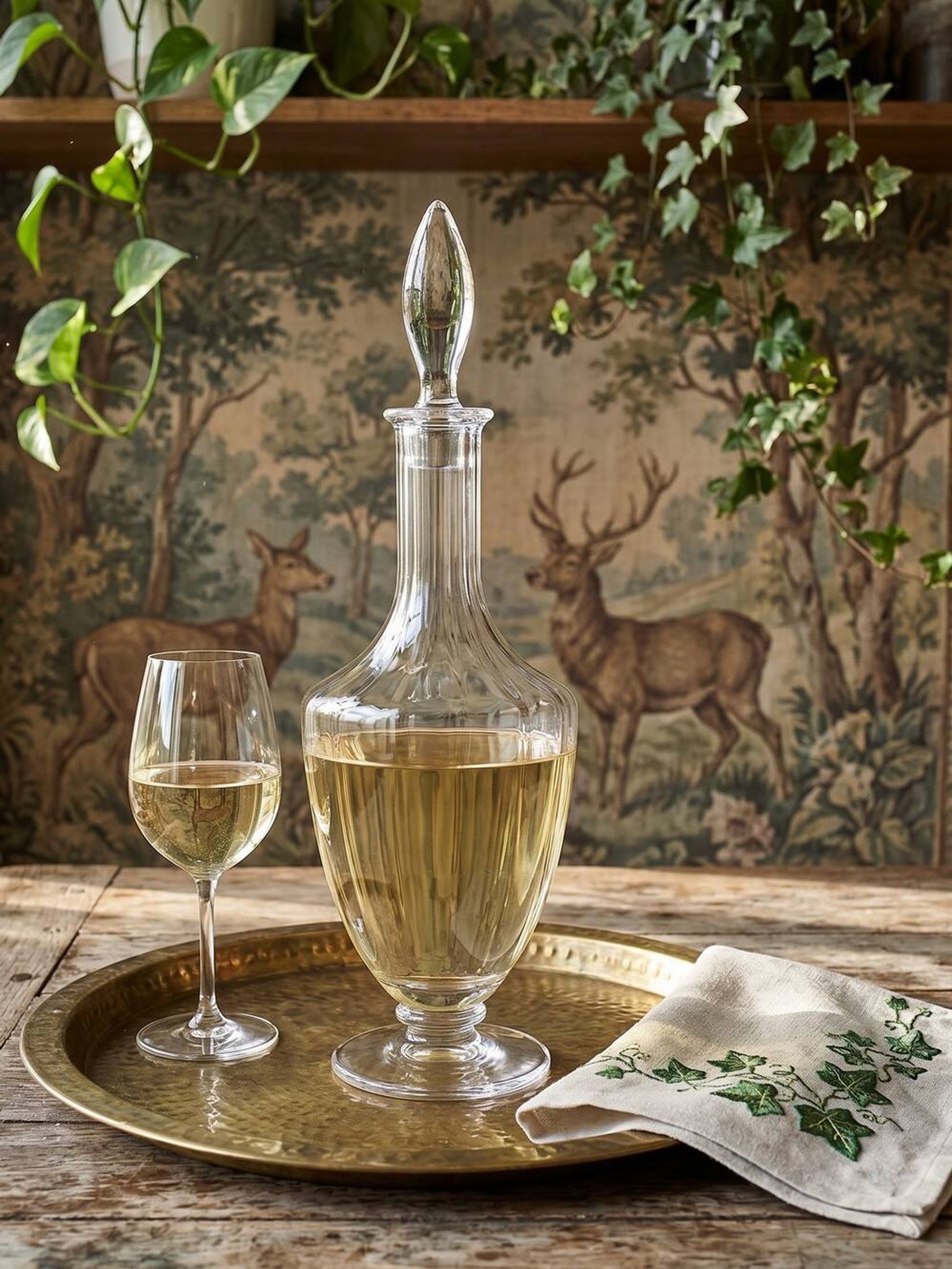 Large crystal decanter from Sèvres, vintage 1970s-1980s.