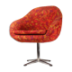 Vintage hull chair, multi-coloured floral fabric, Germany 1970s