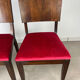 2 chaises art déco, velours rouge et palissandre