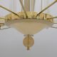 Mid Century Modern Style Brass and Murano Glass Big Chandelier