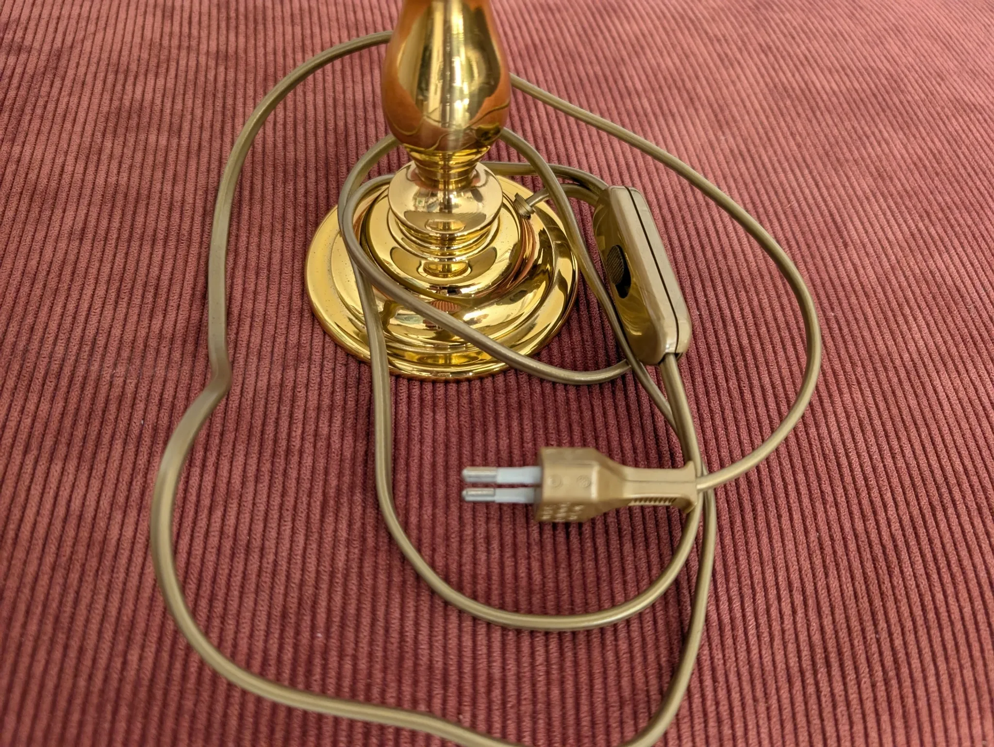 Brass lamp with black fabric shade